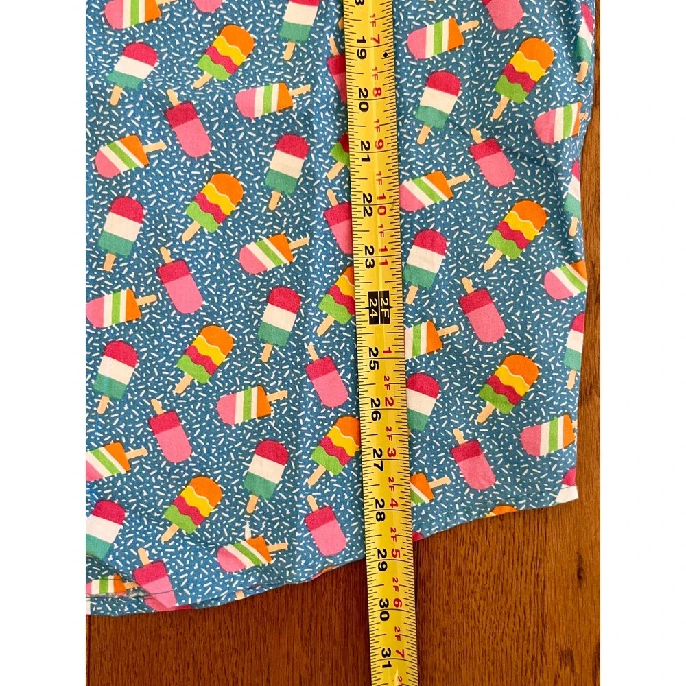 MTL Made To Live NYC Ice Cream Popsicle Print Shirt Mens L Slim Button Up